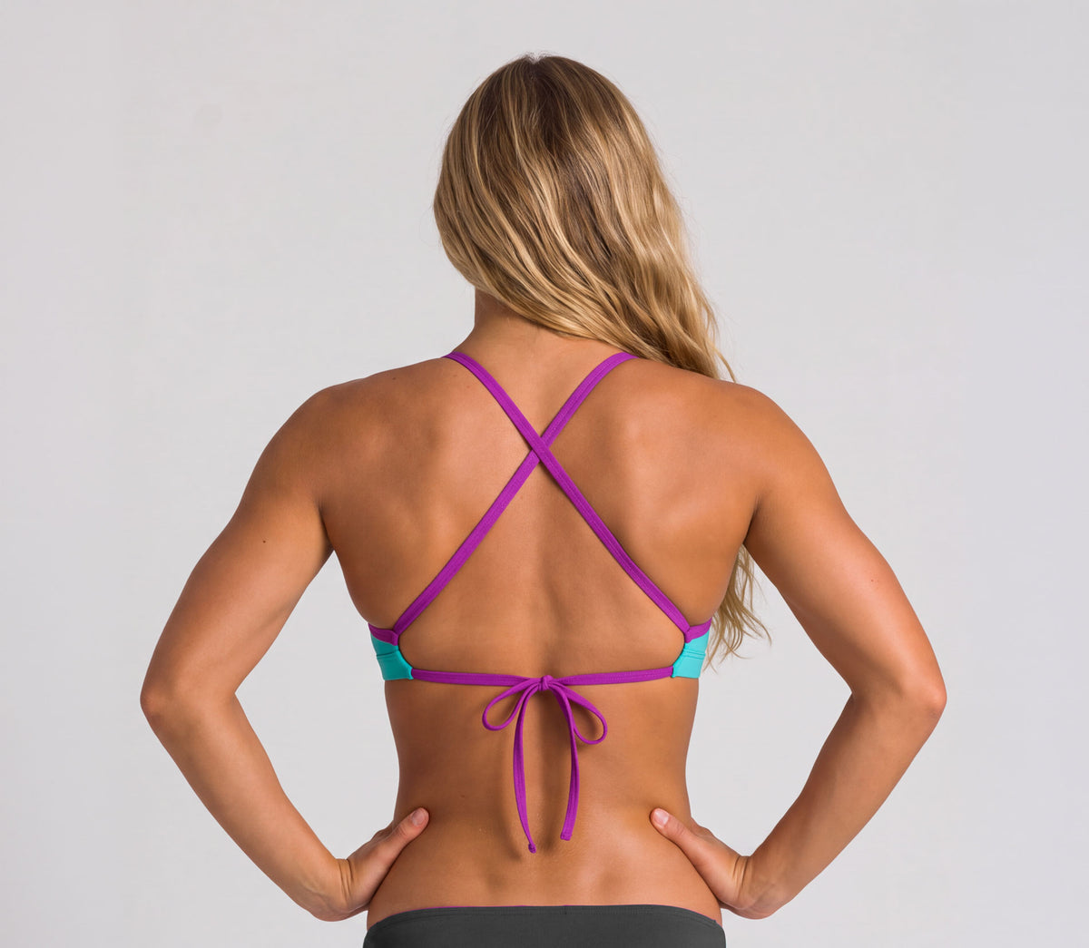 Arena Solid Swim Top Tie Back Water-Very Fuchsia