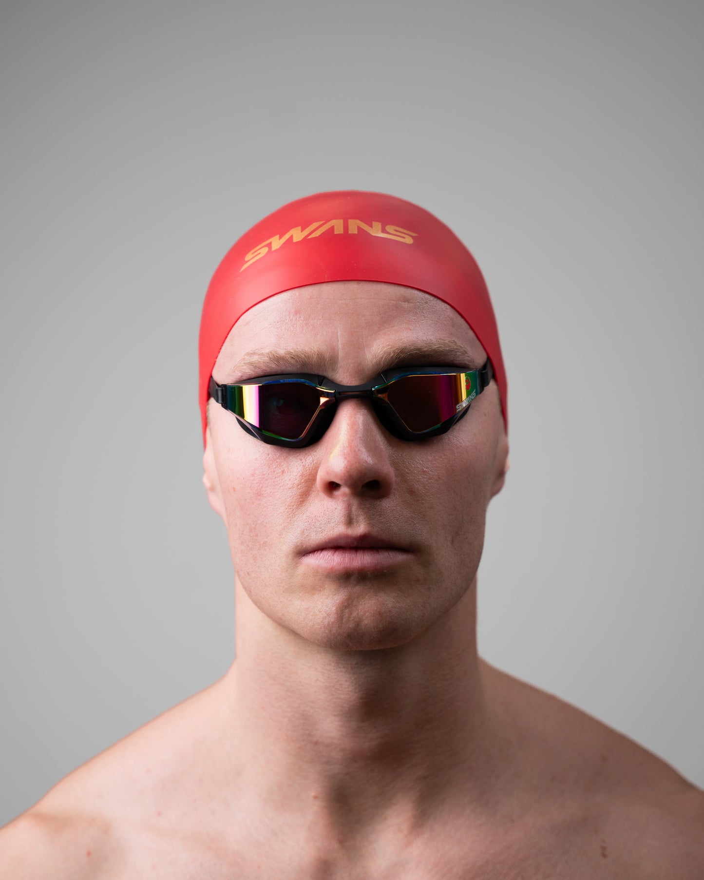 Swans 3D Soft Racing Swim Cap Red