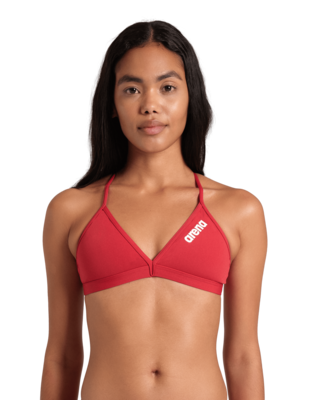 Arena Solid Swim Top Tie Back Red