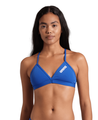 Arena Solid Swim Top Tie Back Royal
