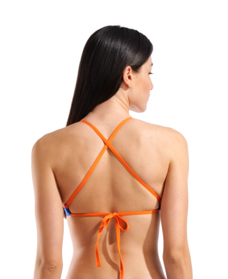 Arena Solid Swim Top Tie Back Neon Blue-Team Orange