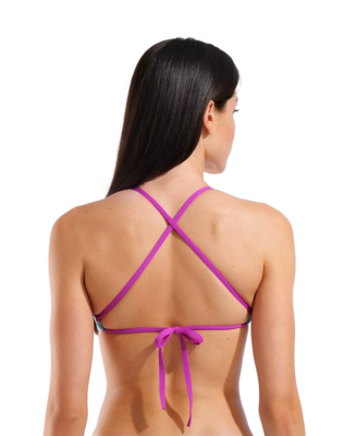 Arena Solid Swim Top Tie Back Water-Very Fuchsia