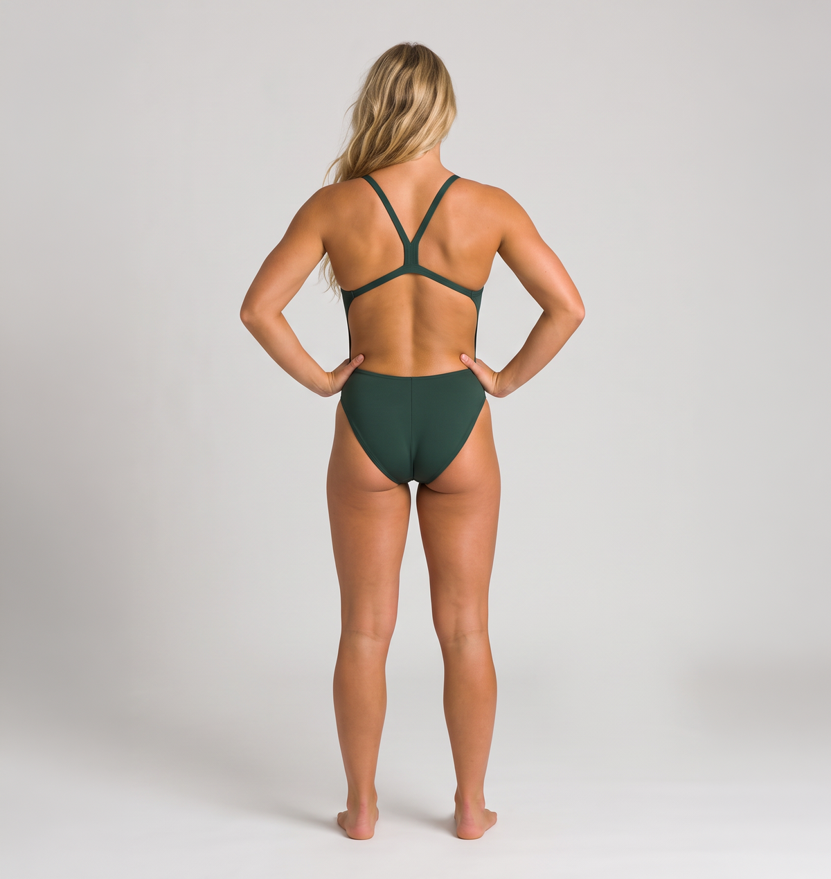 Arena badedrakt til damer Solid - Challenge - Dark Sage-Shocking Pink