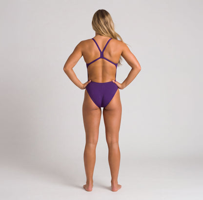 Arena badedrakt til damer - Solid Challenge - Purple