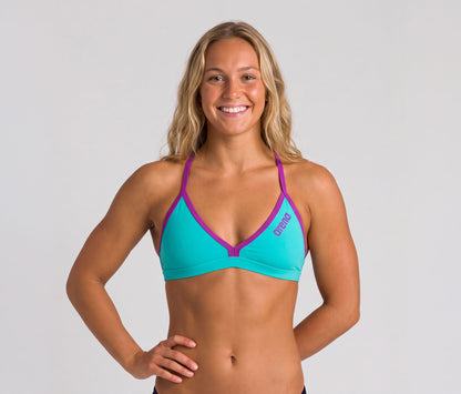 Arena Solid Swim Top Tie Back Water-Very Fuchsia