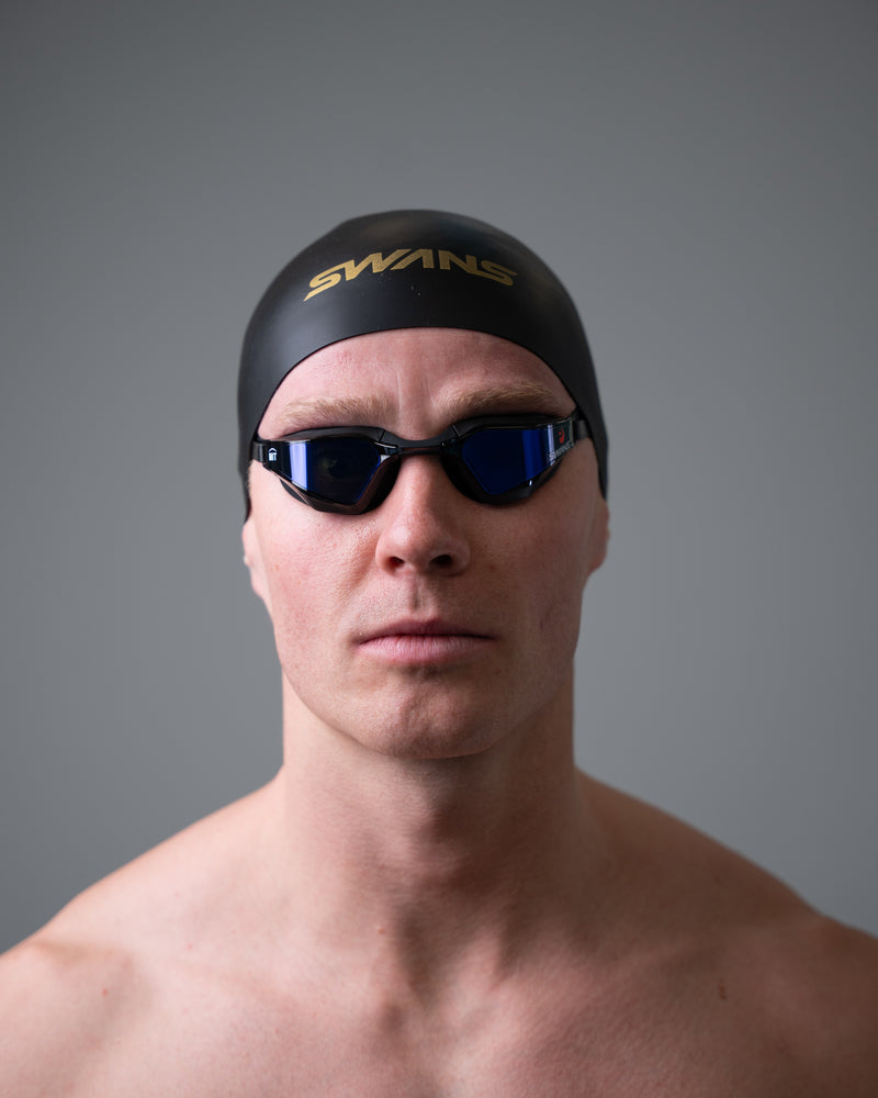 Swans 3D Soft Racing Swim Cap Black