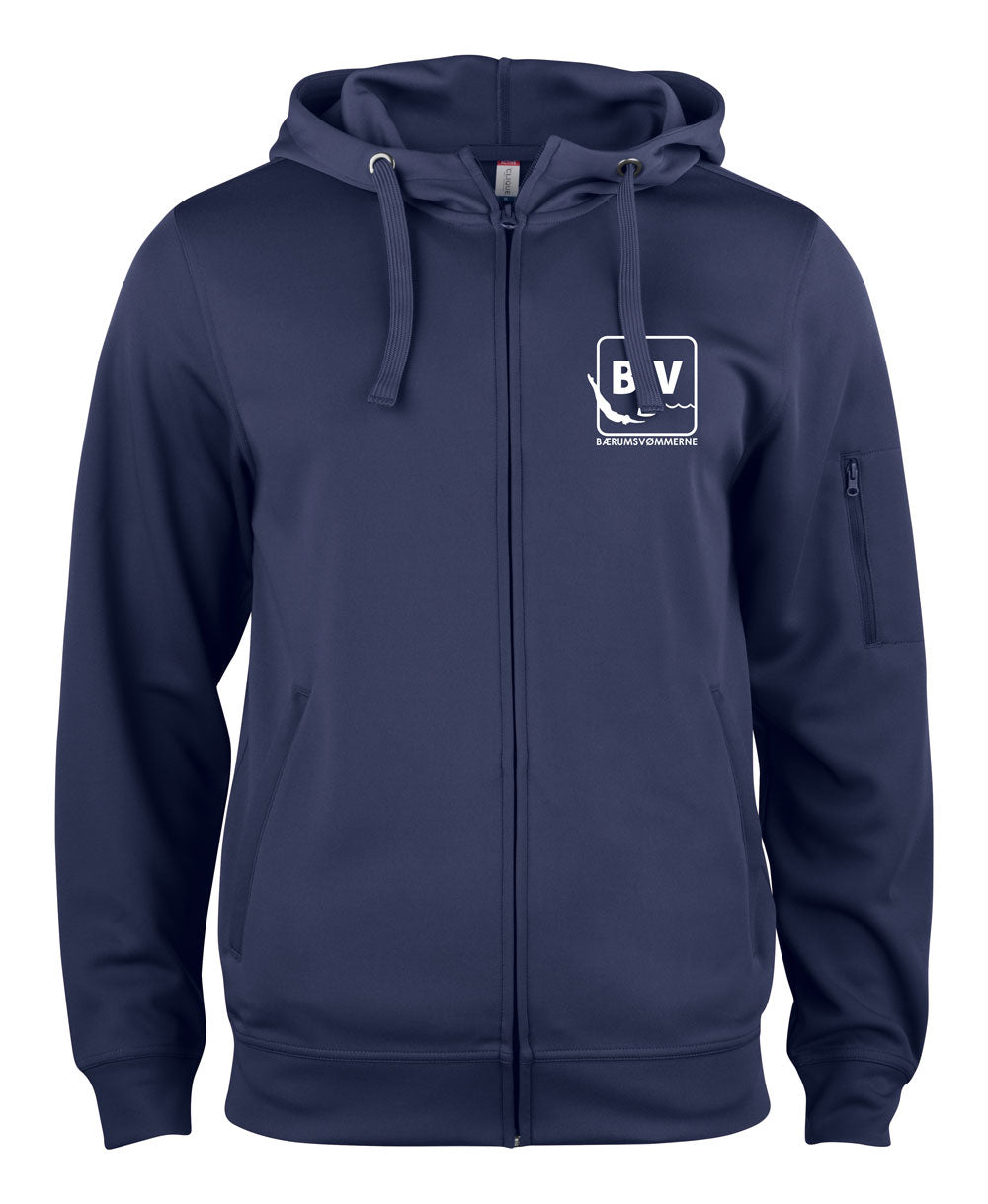 Bærumsvømmerne Herre Basic Activ Hoody Full Zip 100% Polyester