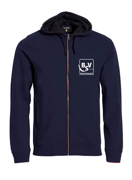 Bærumsvømmerne Herre Classic Hoody Full Zip 80% Bomull/20% Polyester